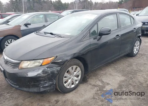 2012 Honda Civic Lx z USA, uszkodzony, nr VIN 2HGFB2F58CH583292